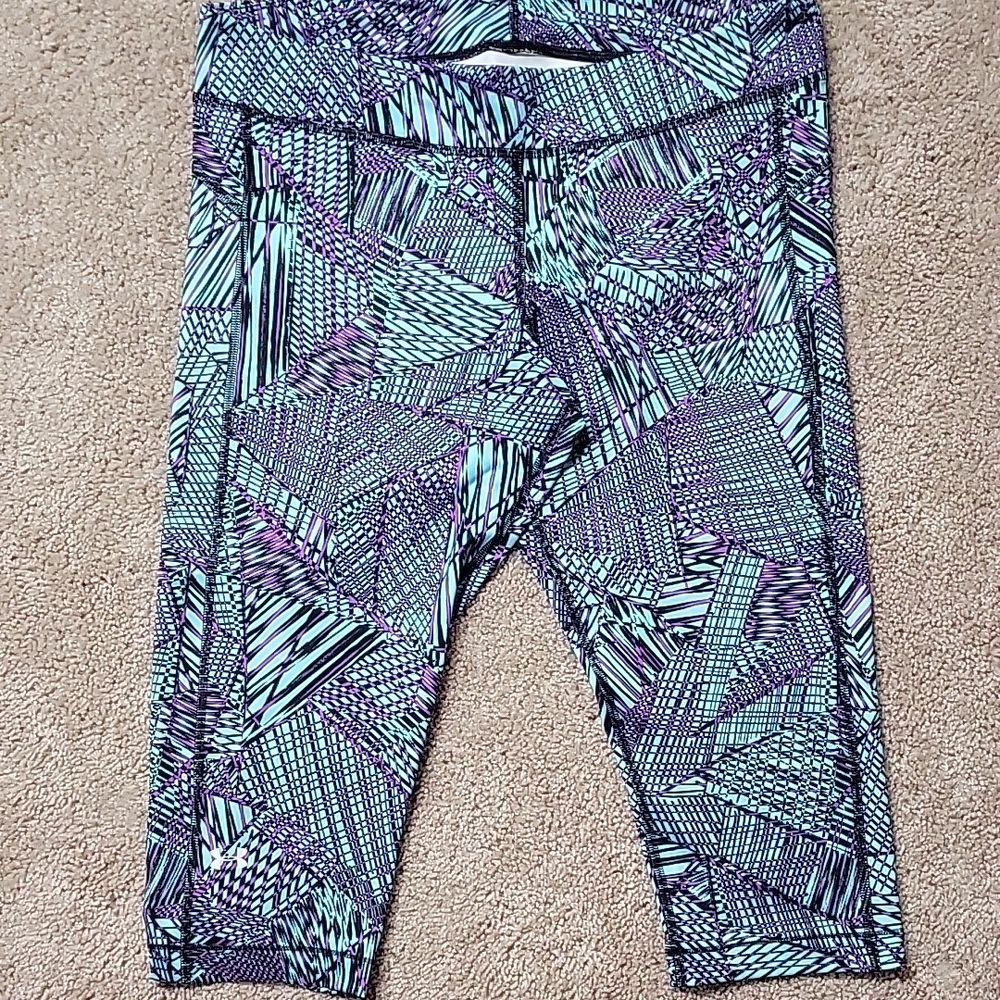 Under Armour Blue and Purple Capri Leggings with Abstract Print